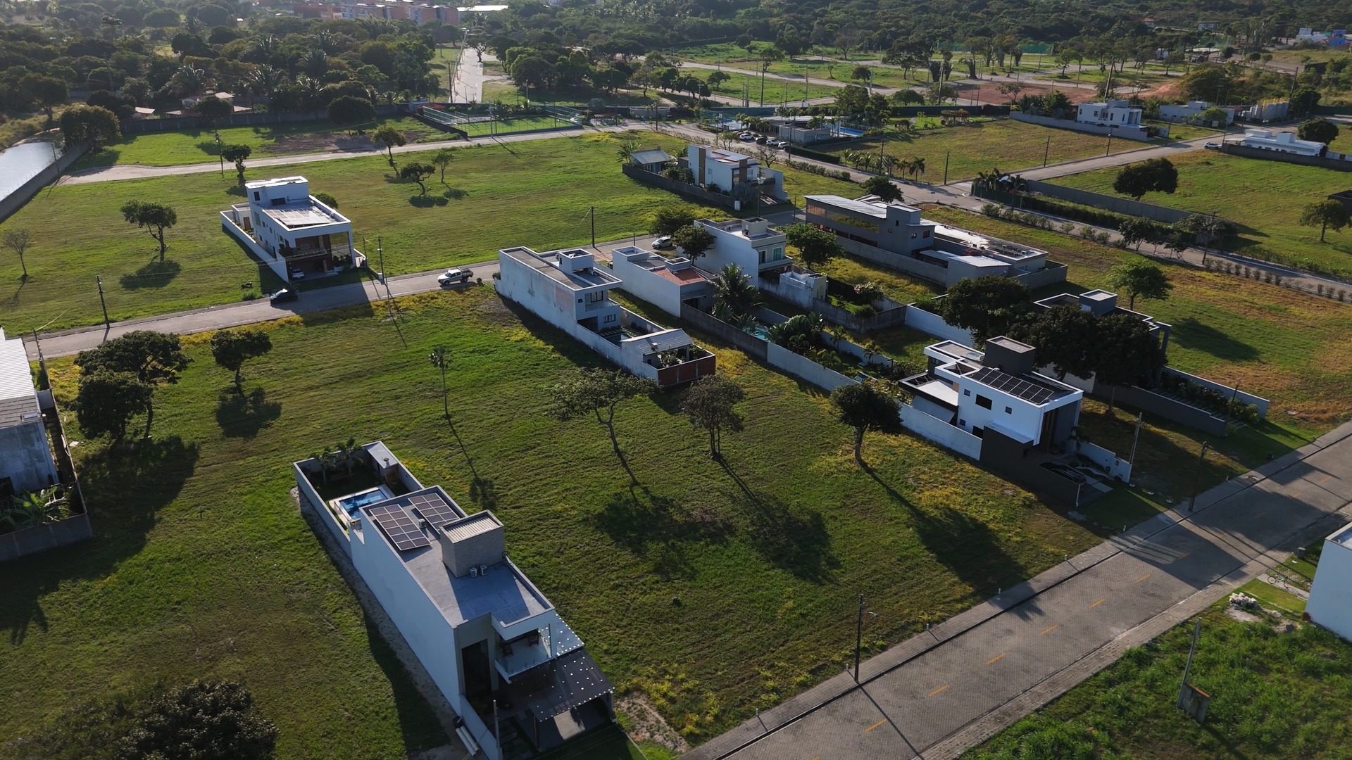 Vista aérea dos lotes disponíveis no Villa's Jardim